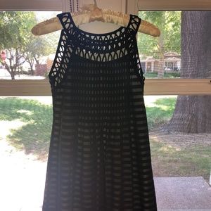 Cynthia Steffe Black Striped Sleeveless Dress
